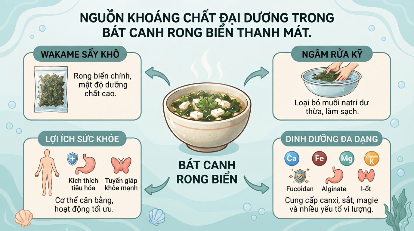 Canh rong biển: Giá trị dinh dưỡng, 5 tác dụng và cách nấu chuẩn vị