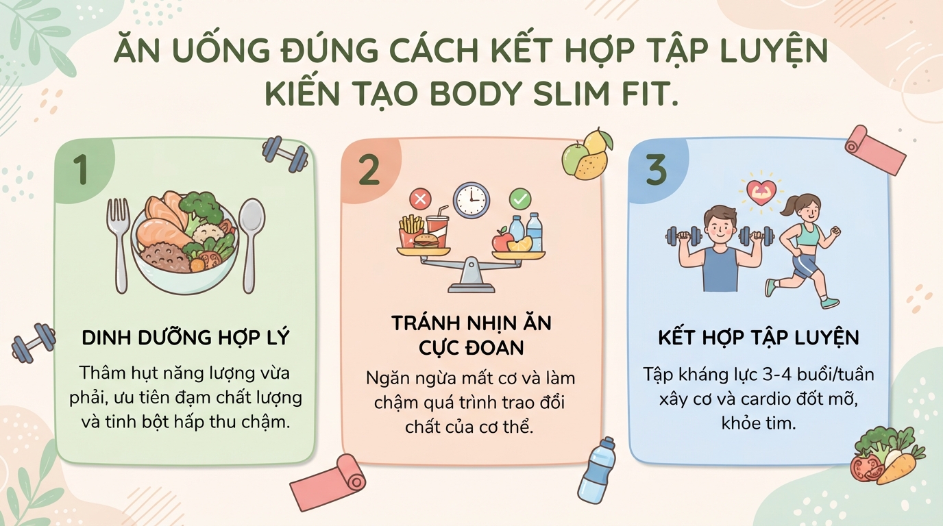 Body slim fit là gì? Cách giữ dáng thon gọn khoa học và bền vững