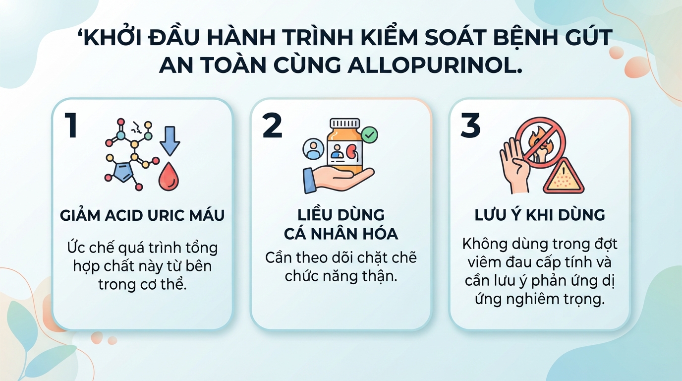 Allopurinol là thuốc gì? Công dụng, liều dùng và những lưu ý quan trọng