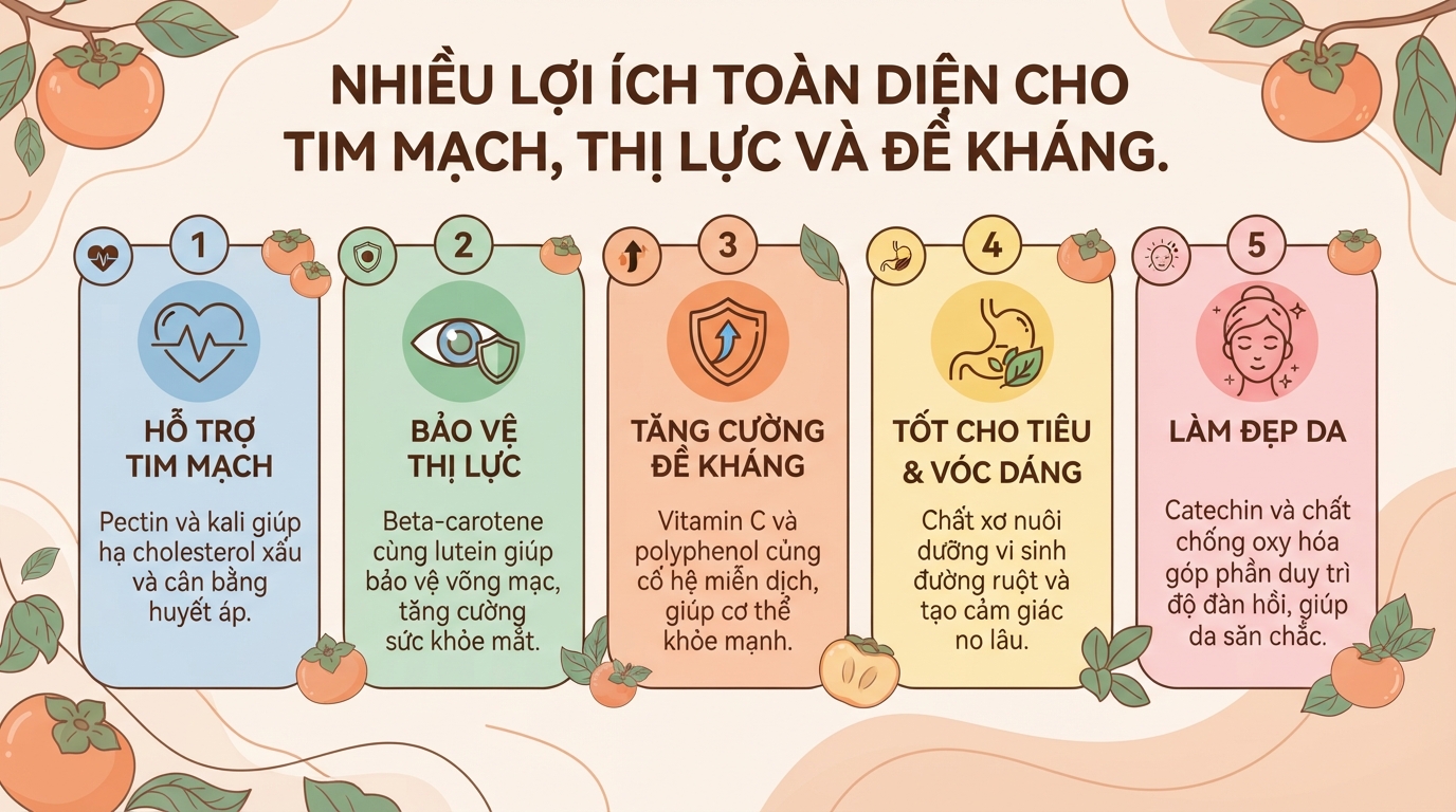 Hồng giòn có tác dụng gì? 6 lợi ích và lưu ý khi dùng