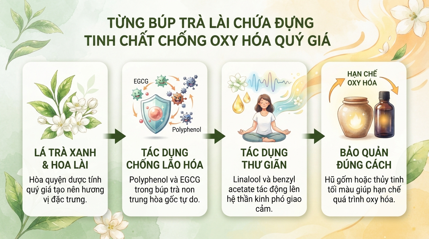 Trà lài có tác dụng gì? Lợi ích sức khỏe và lưu ý khi dùng