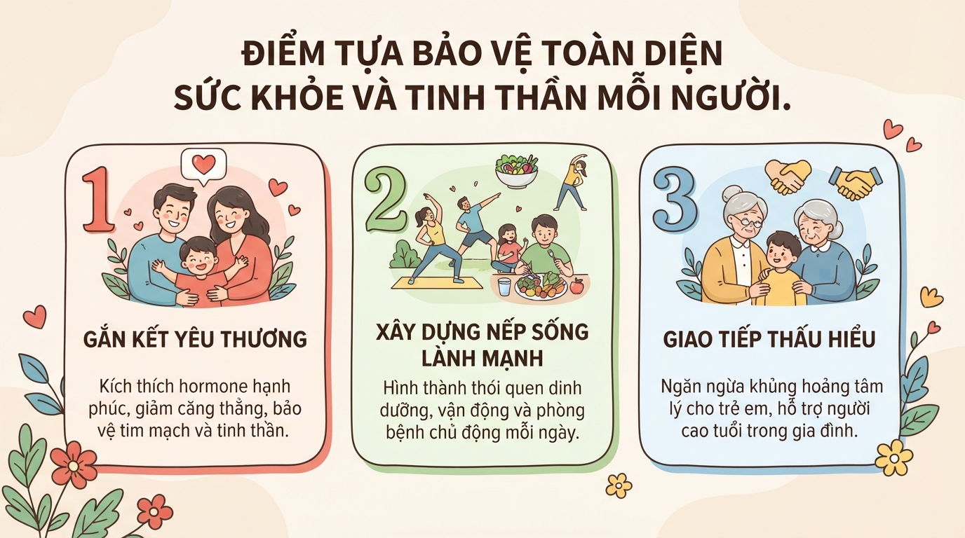 Vai trò của gia đình đối với sức khỏe và chất lượng cuộc sống