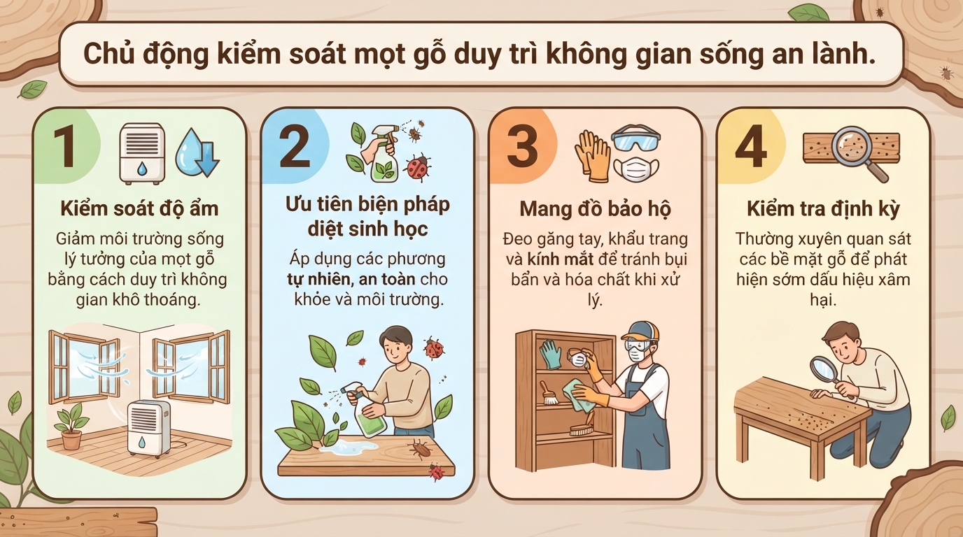 Con mọt gỗ: Dấu hiệu nhận biết, tác hại sức khỏe và cách xử lý hiệu quả