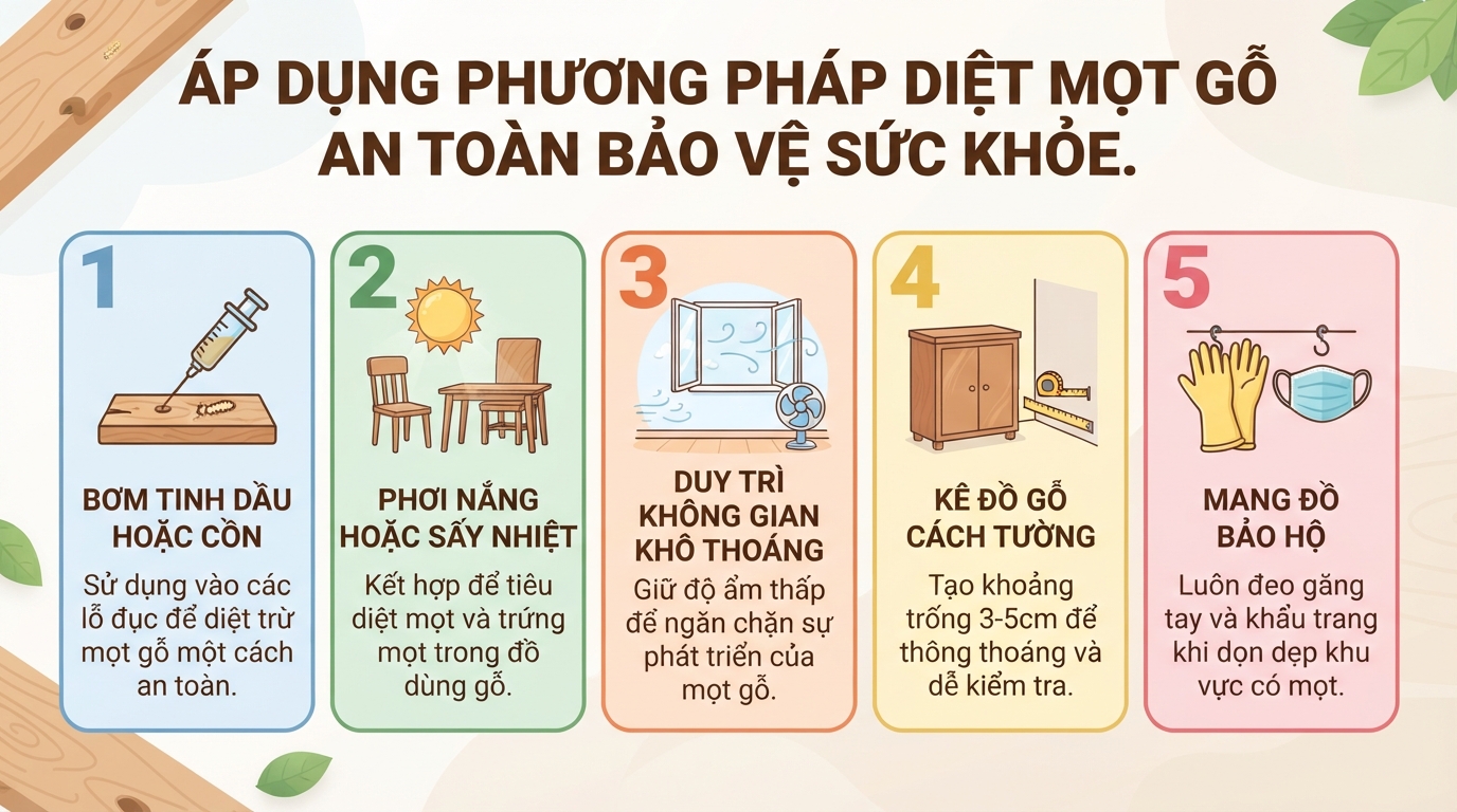 Con mọt gỗ: Dấu hiệu nhận biết, tác hại sức khỏe và cách xử lý hiệu quả
