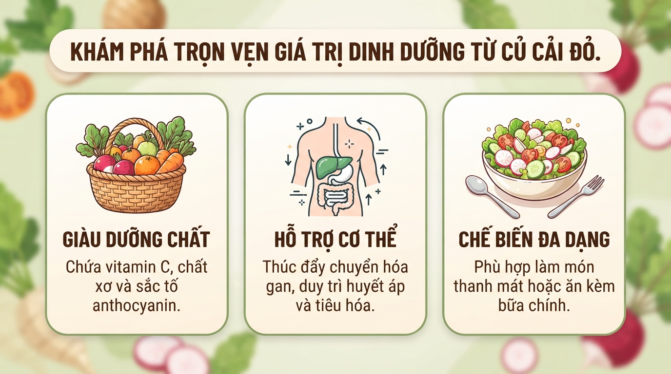 Củ cải đỏ có tác dụng gì? 7 lợi ích sức khỏe và cách chế biến