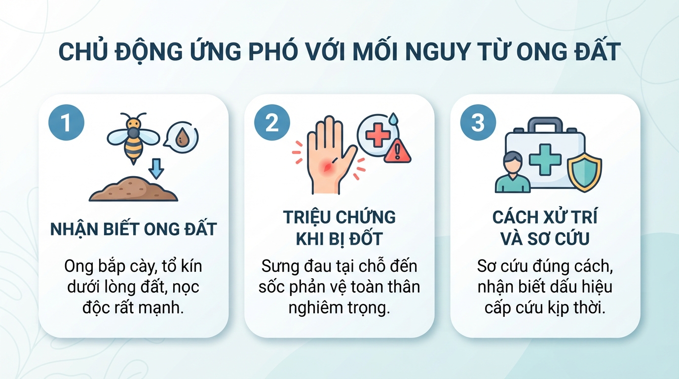 Ong đất có độc không? Cách nhận biết và sơ cứu khi bị ong đất đốt