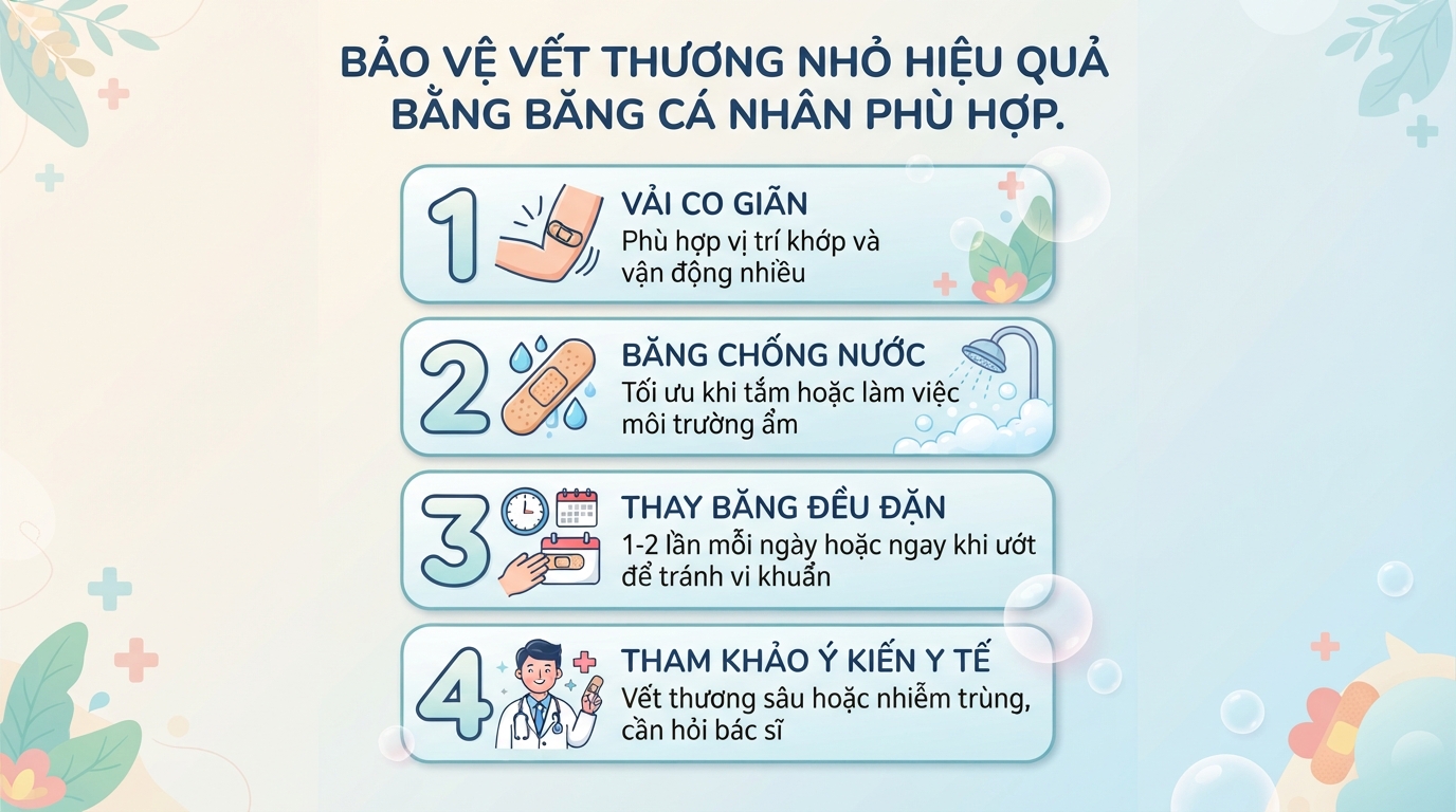 Băng cá nhân loại nào tốt? Cách bảo vệ vết thương hiệu quả