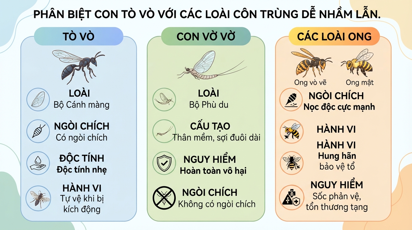 Tò vò có đốt không? Đặc điểm và cách xử lý khi bị đốt