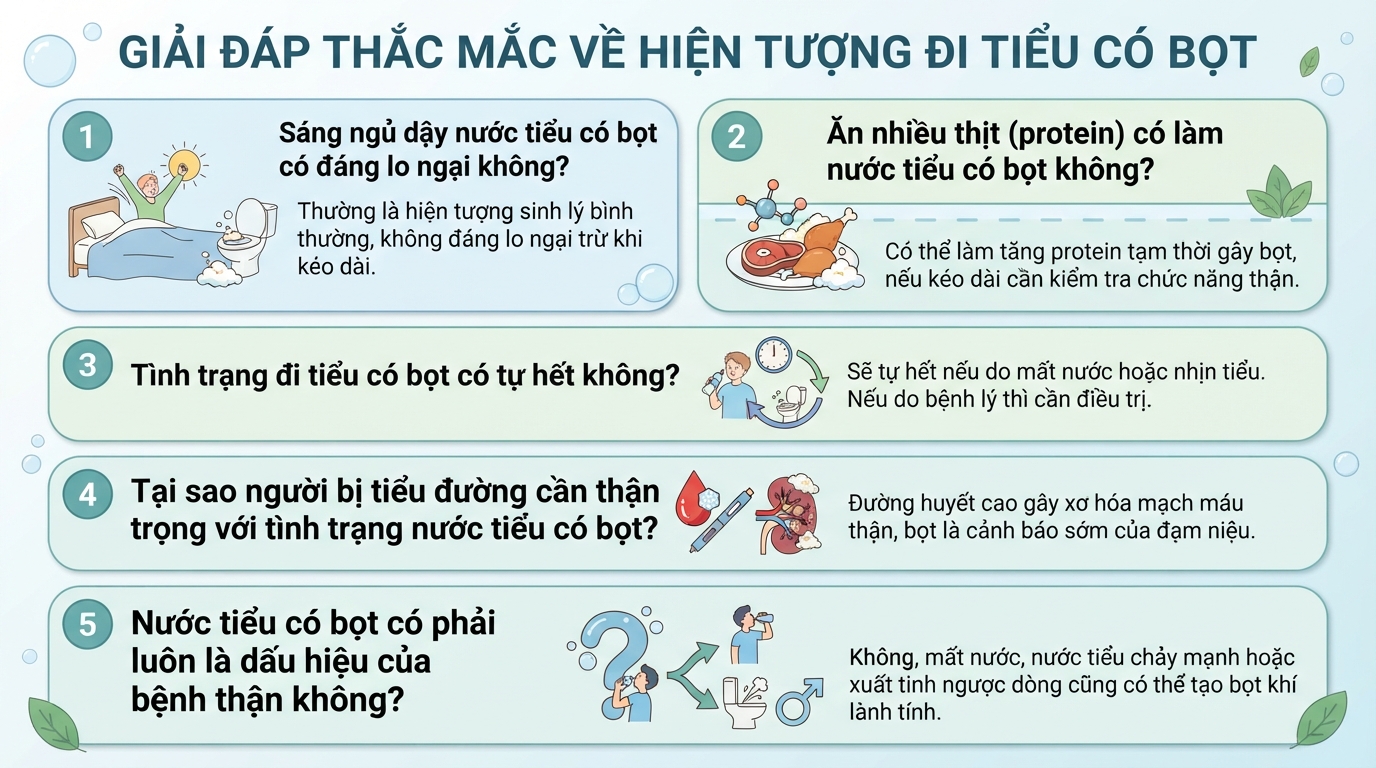 Đi tiểu có bọt là dấu hiệu gì? Nguyên nhân và cách xử trí
