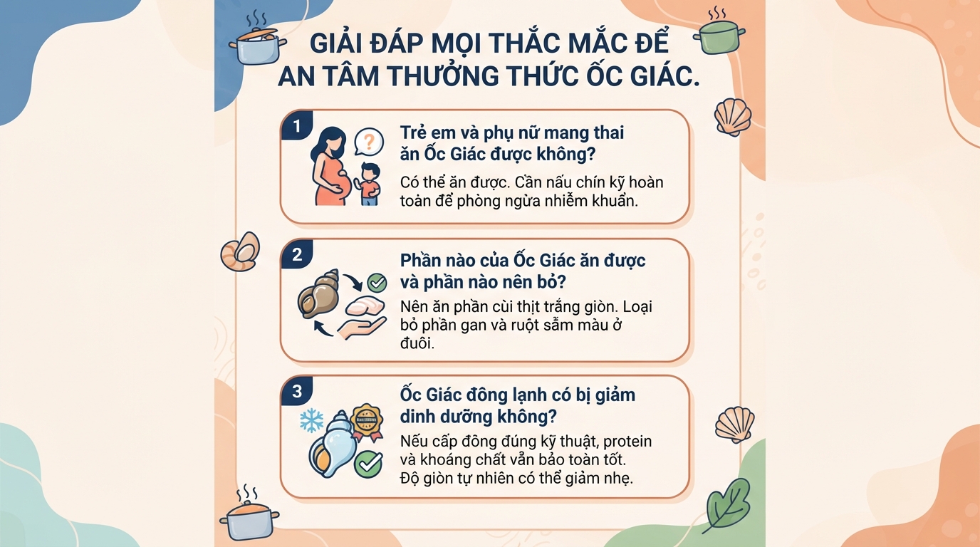 Ốc giác có tác dụng gì? Giá trị dinh dưỡng và lưu ý khi ăn