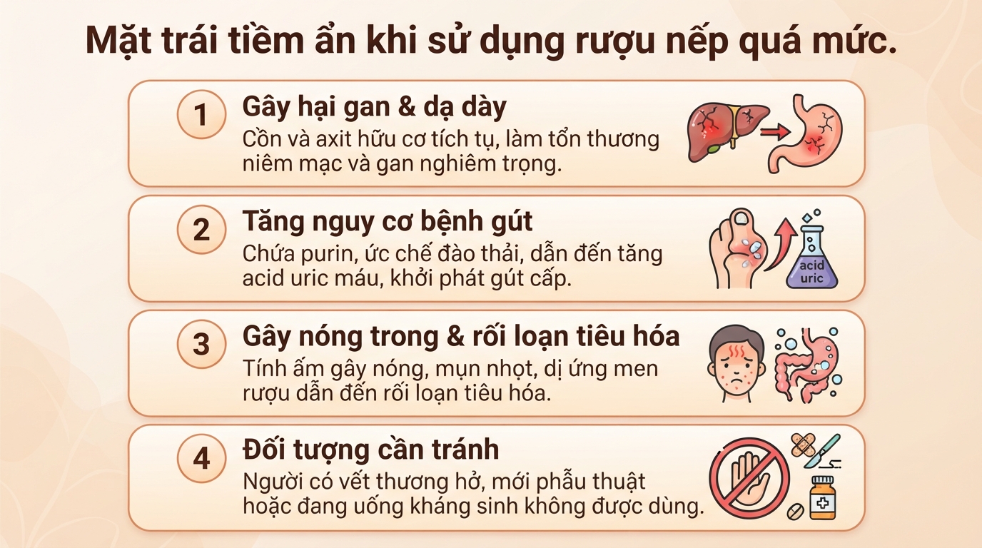 Rượu nếp có tốt không? Công dụng, tác hại và lưu ý khi dùng