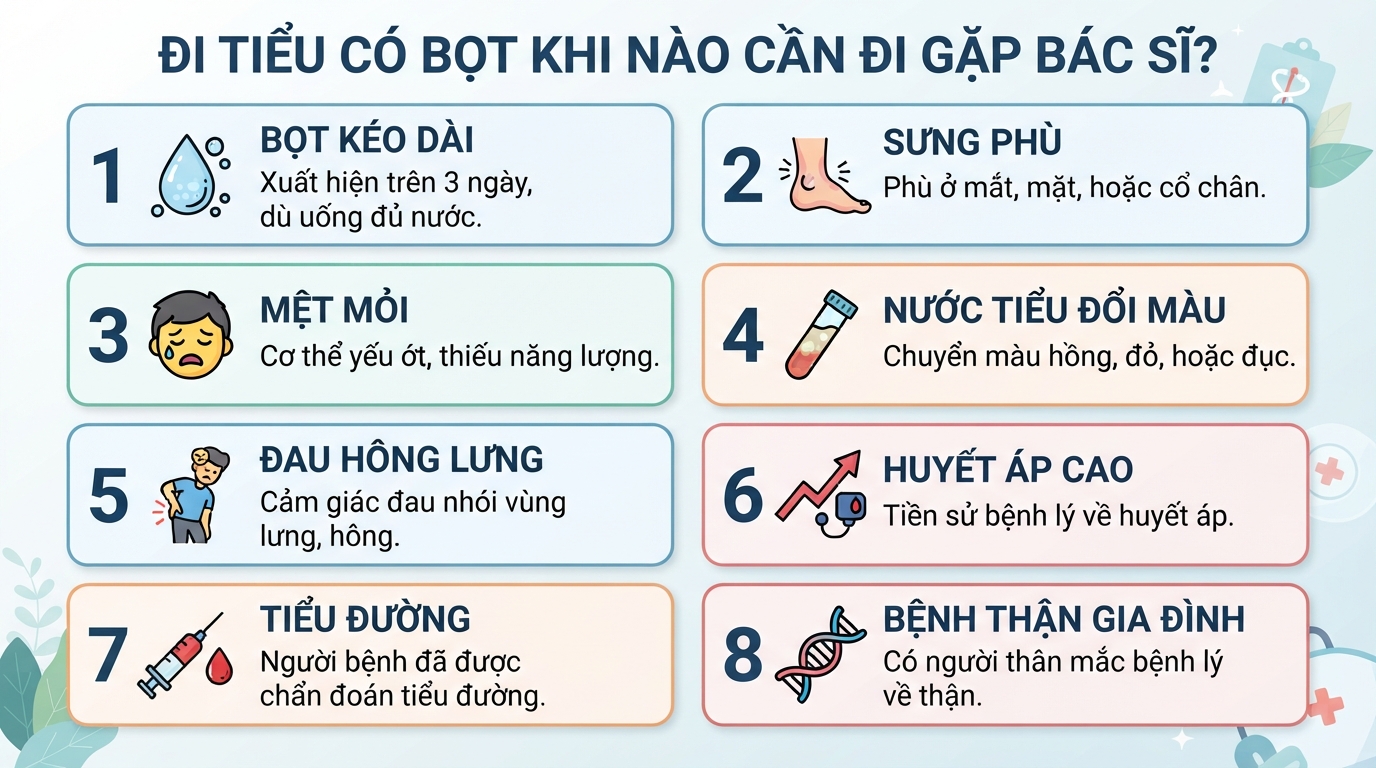 Đi tiểu có bọt là dấu hiệu gì? Nguyên nhân và cách xử trí