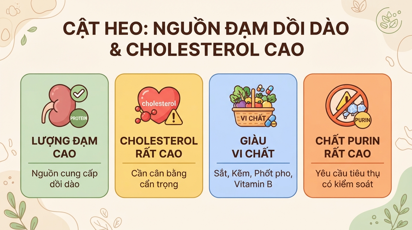 Cật heo có tác dụng gì? Giá trị dinh dưỡng, tác hại và lưu ý khi ăn
