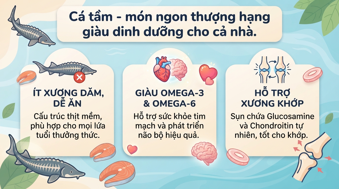 Cá tầm làm món gì ngon? 7 cách chế biến cá tầm bổ dưỡng, chuẩn vị tại nhà
