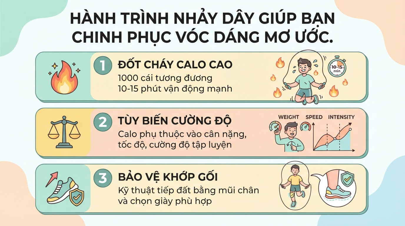 Nhảy dây 1.000 cái giảm bao nhiêu calo? Cách tập luyện hiệu quả