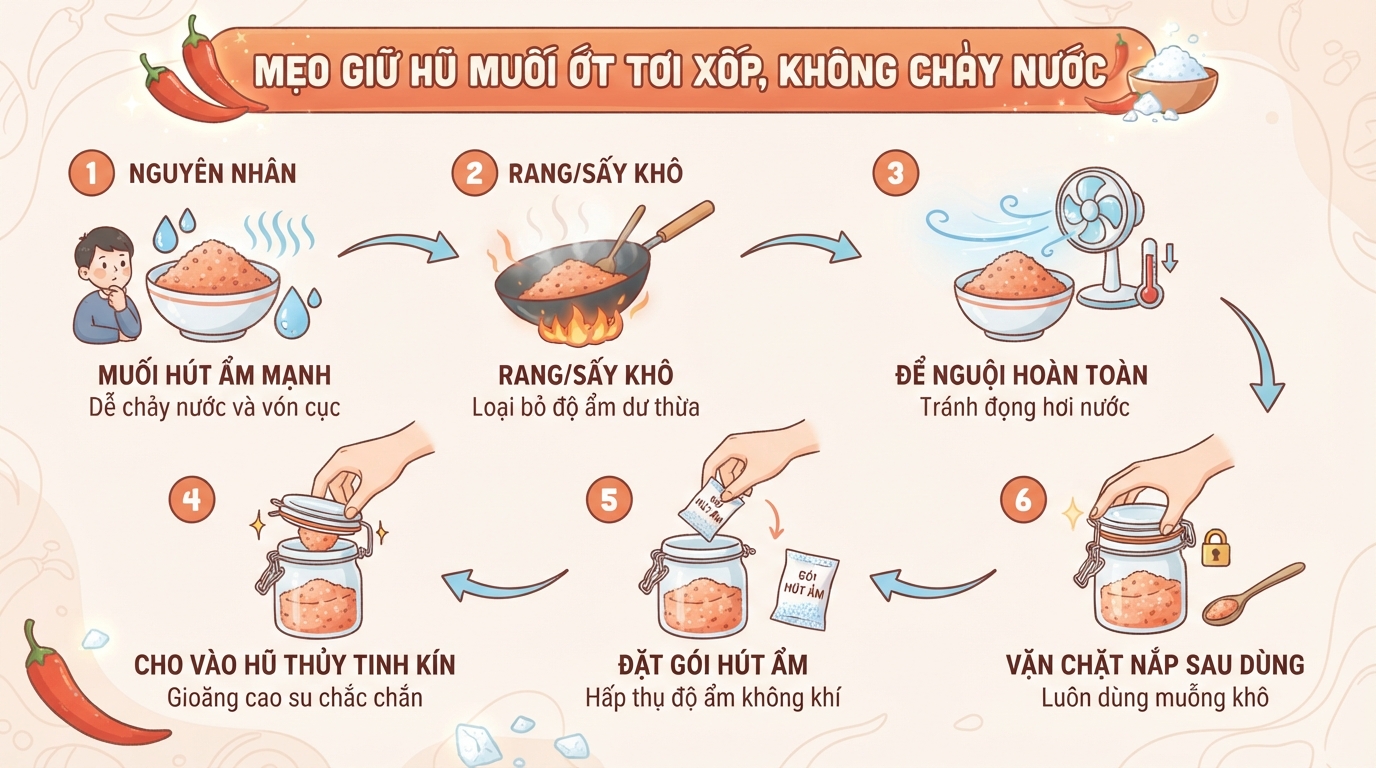 Cách làm muối ớt ngon tại nhà và những lưu ý sức khỏe