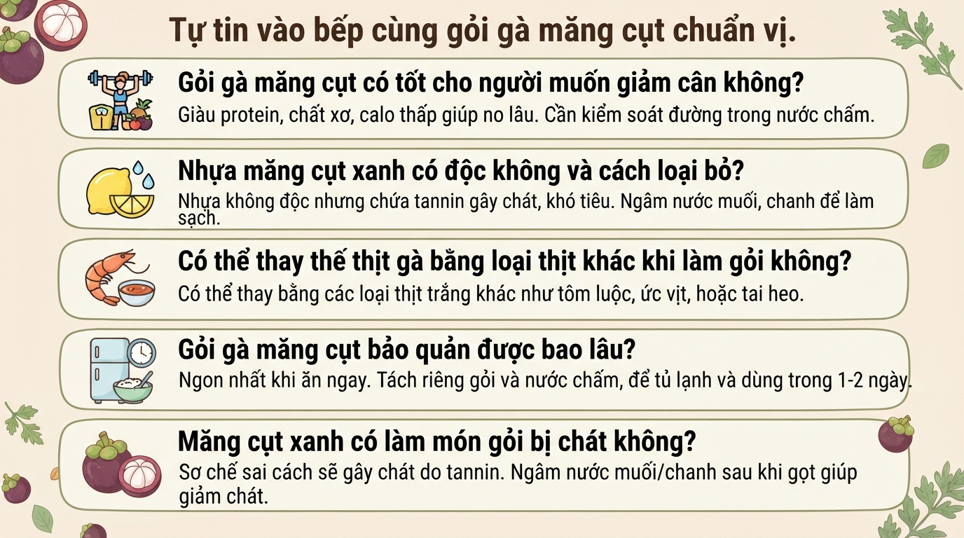 Gỏi gà măng cụt: Cách làm, lợi ích và lưu ý khi ăn