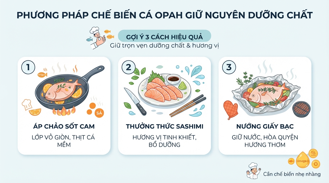 Gợi ý các phương pháp chế biến giúp giữ nguyên dưỡng chất và hương vị cá.