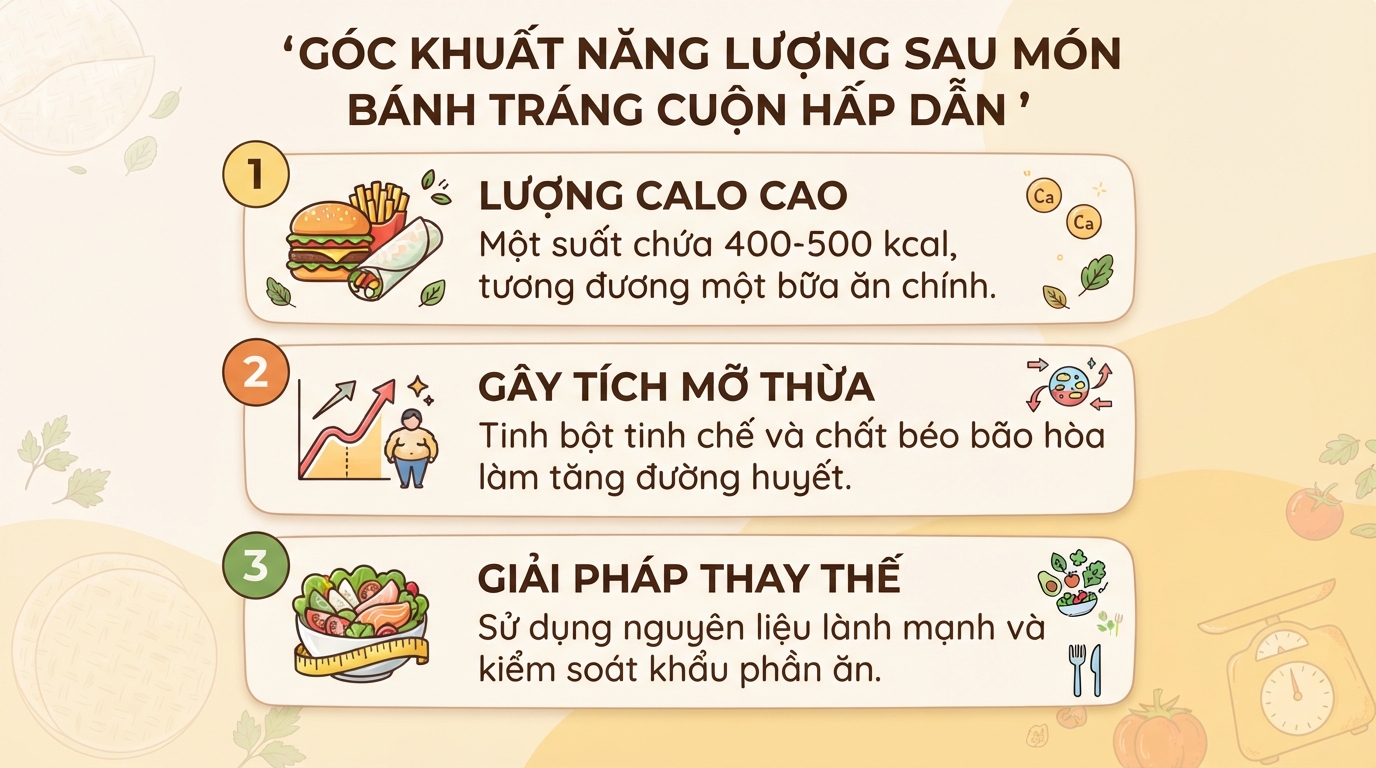 Bánh tráng cuộn bao nhiêu calo? Mẹo ăn bánh tráng cuộn không tăng cân
