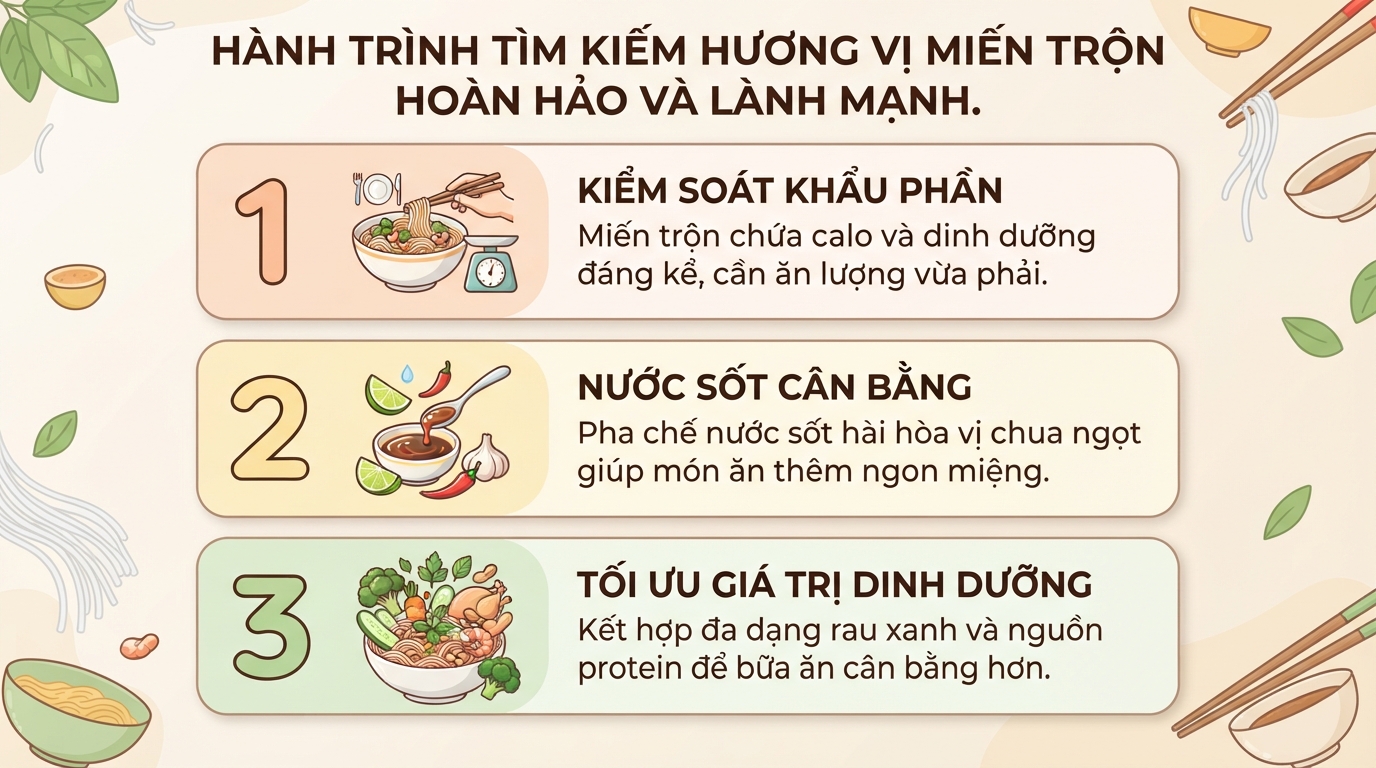 Cách làm miến trộn chua ngọt thơm ngon, cân bằng dinh dưỡng