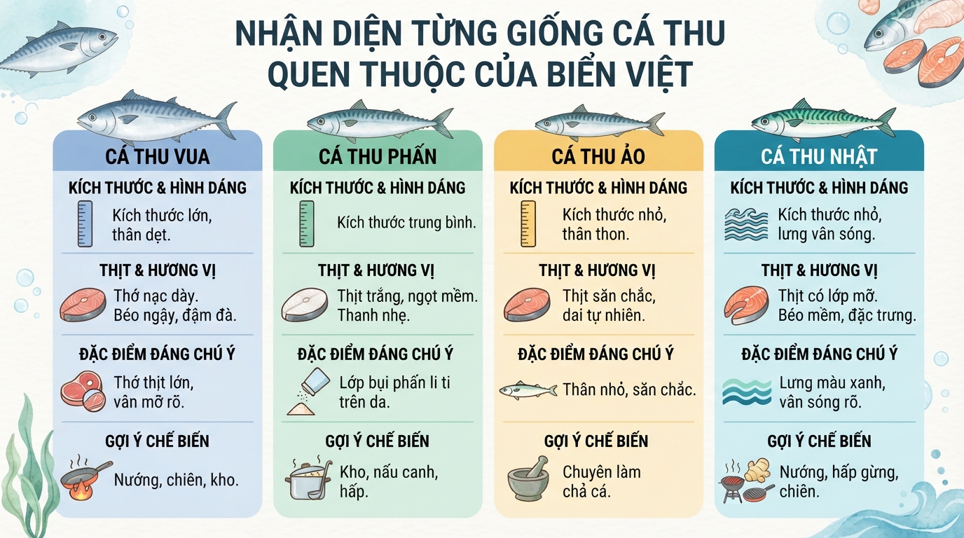 Cá thu loại nào ngon? Cách phân biệt và chọn cá thu tươi ngon