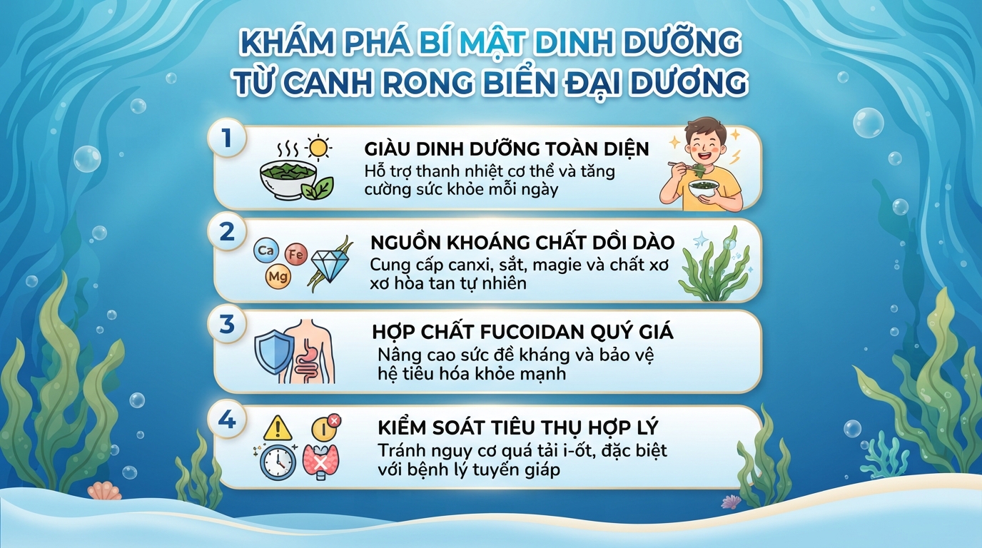 Canh rong biển: Giá trị dinh dưỡng, 5 tác dụng và cách nấu chuẩn vị