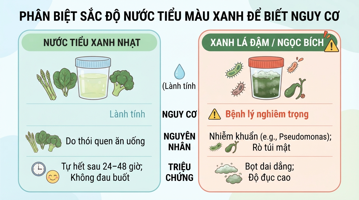 Nước tiểu màu xanh là gì? Cảnh báo sức khỏe và cách xử lý