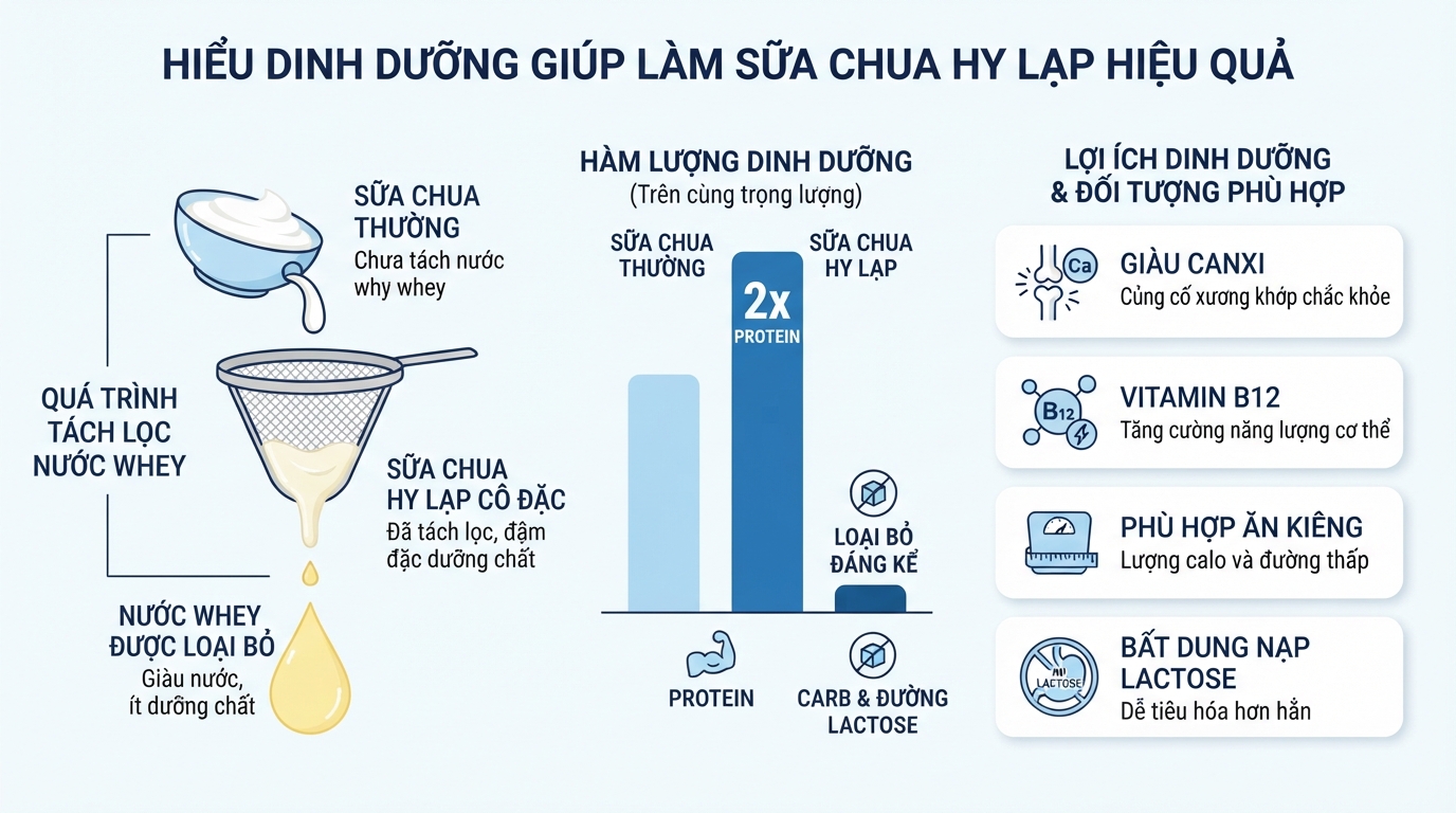 Hiểu dinh dưỡng giúp áp dụng cách làm sữa chua hy lạp hiệu quả hơn.