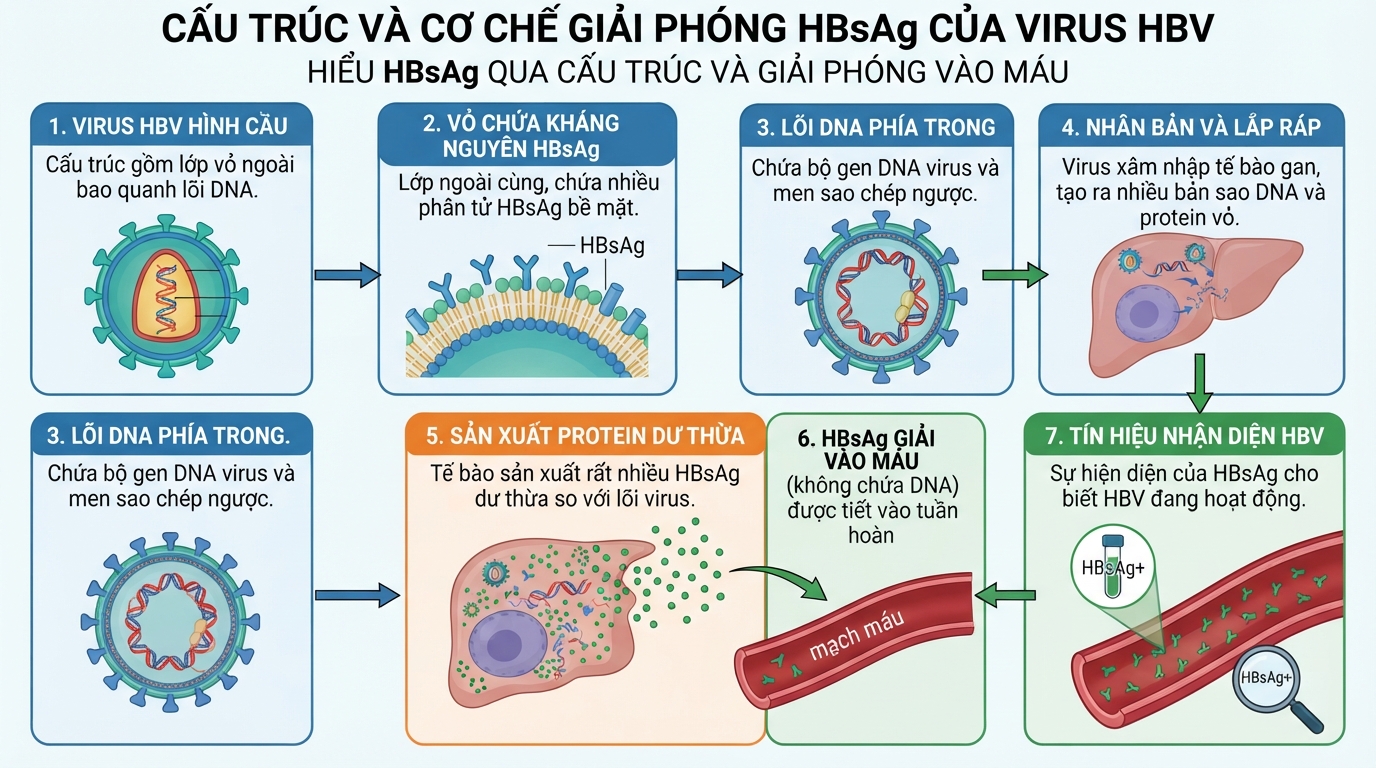 Hiểu hbsag là gì qua cấu trúc lớp vỏ protein bao quanh lõi DNA của virus HBV. Hiểu hbsag là gì qua cấu trúc lớp vỏ protein bao quanh lõi DNA của virus HBV.