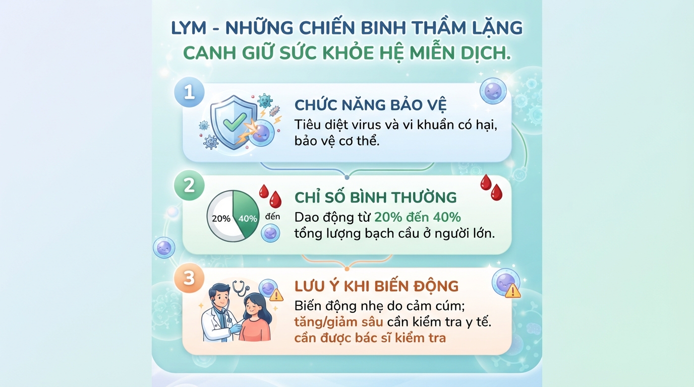 Lym trong xét nghiệm máu là gì? Ý nghĩa chỉ số Lymphocytes tăng giảm