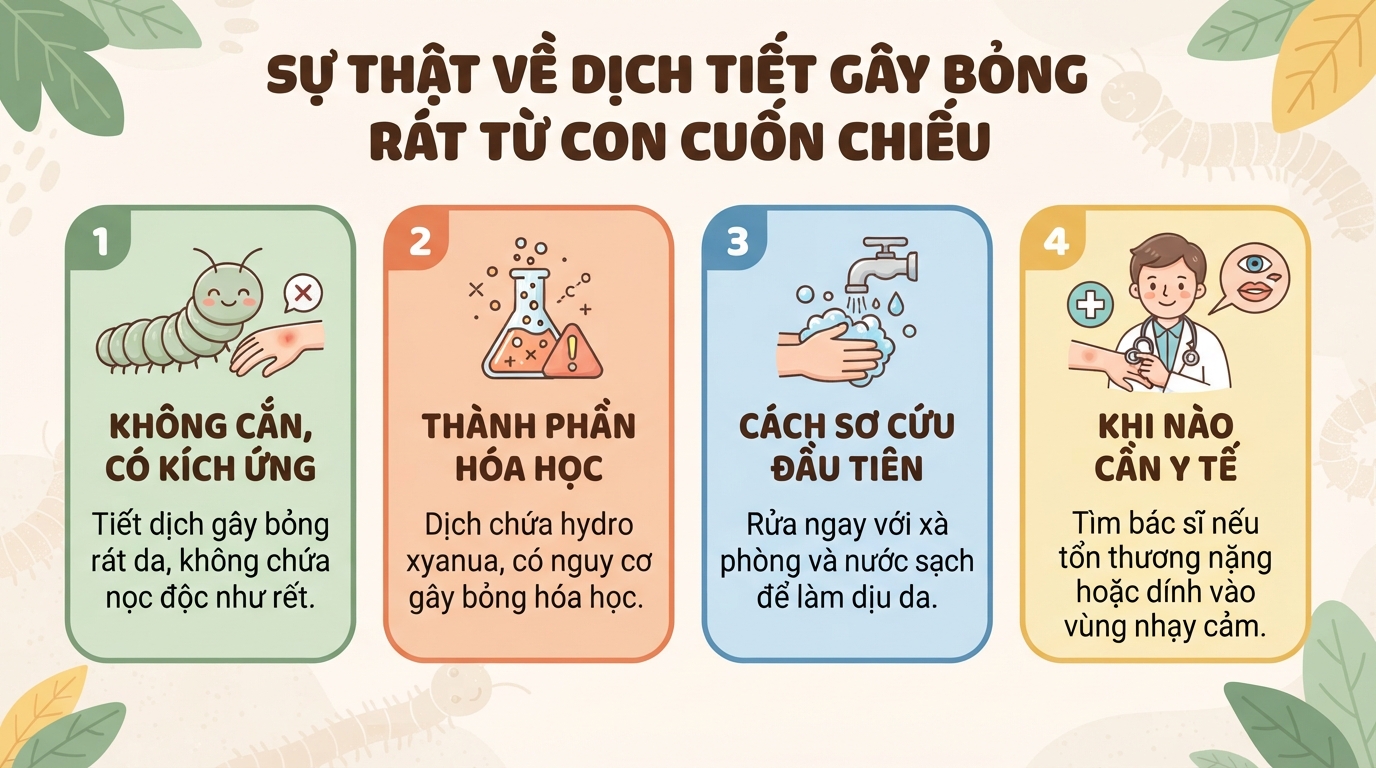 Con cuốn chiếu có độc không? Cách xử lý khi bị cắn đúng cách tại nhà
