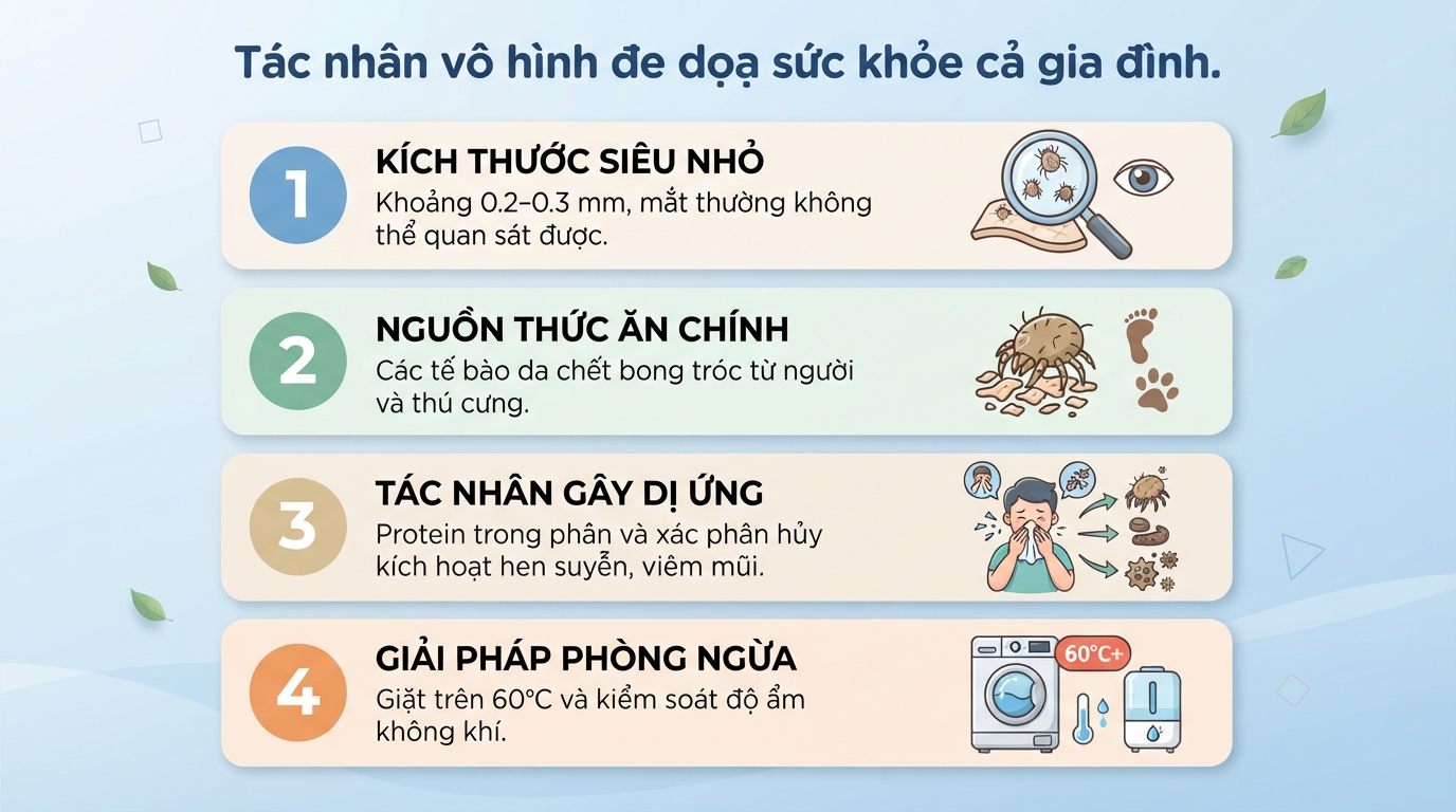 Con mạt là gì? Cách diệt và phòng ngừa dị ứng mạt bụi nhà hiệu quả