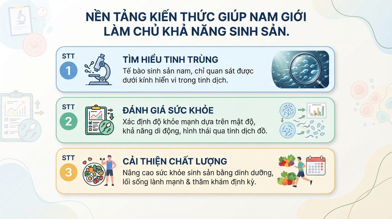 Tinh trùng là gì? Dấu hiệu nhận biết tinh trùng khỏe mạnh ở nam giới