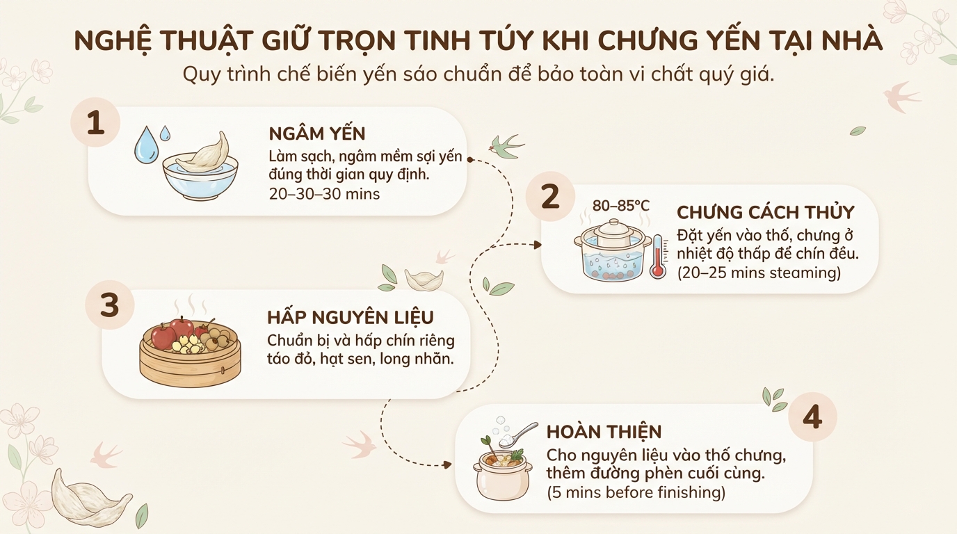 Yến chưng: Công dụng, cách chưng đường phèn và lưu ý sử dụng