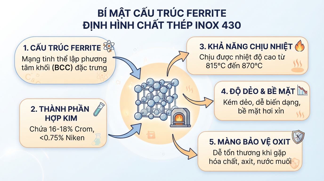 Inox 430 là gì? 5 Điểm khác biệt so sánh inox 430 và 304 nên biết