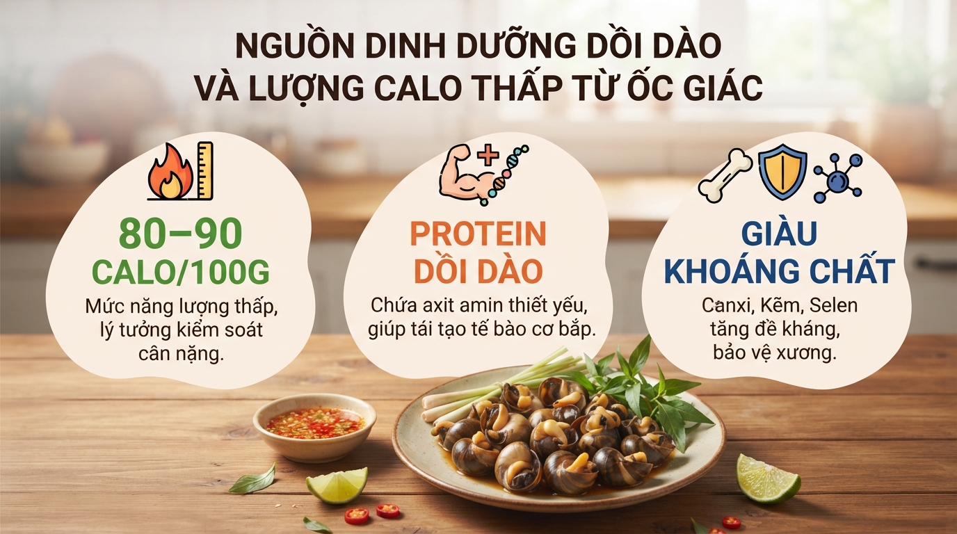 Ốc giác có tác dụng gì? Giá trị dinh dưỡng và lưu ý khi ăn