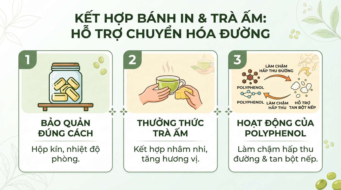 Kết hợp thưởng thức bánh cùng trà ấm giúp hỗ trợ quá trình chuyển hóa đường hiệu quả hơn.