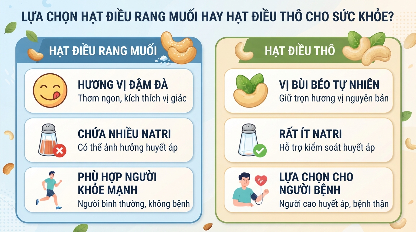 Hạt điều rang muối: Lợi ích sức khỏe và cách ăn hợp lý