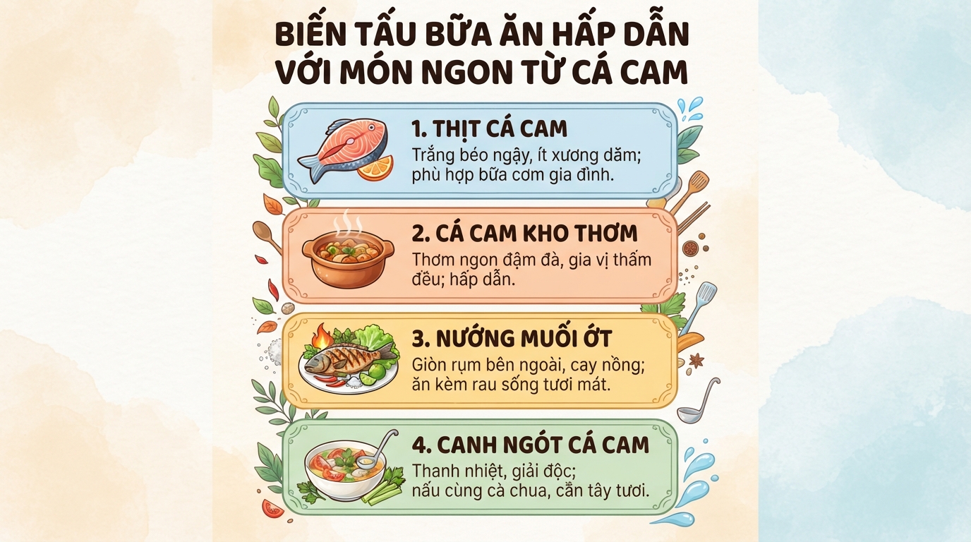 Cá cam: Giá trị dinh dưỡng và cách chế biến món ngon dễ làm