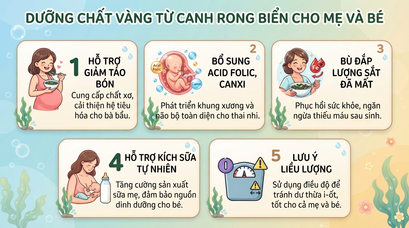 Canh rong biển: Giá trị dinh dưỡng, 5 tác dụng và cách nấu chuẩn vị