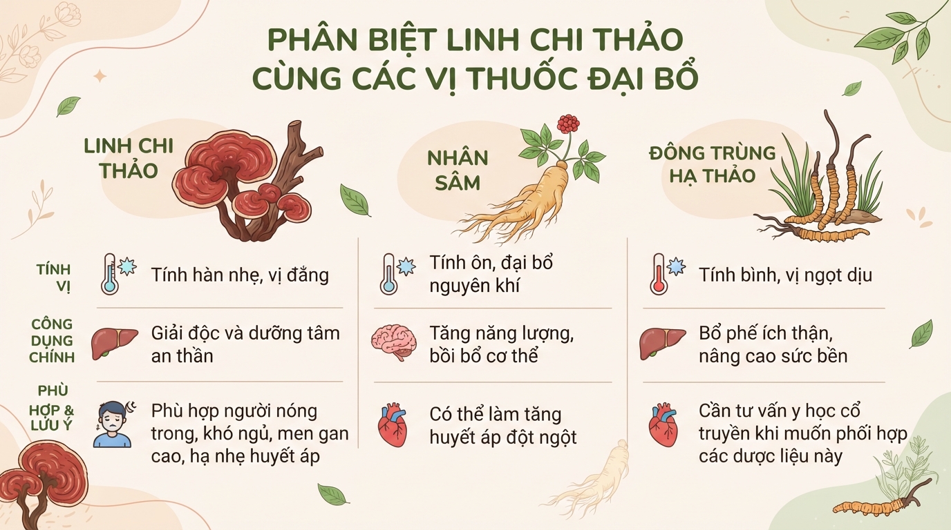 Linh chi thảo: Công dụng và cách dùng phối hợp táo đỏ hiệu quả