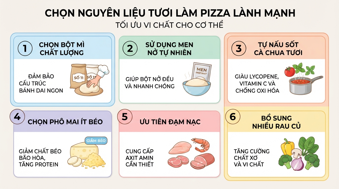 Lựa chọn nguyên liệu tươi giúp tối ưu hàm lượng vi chất cho cơ thể.