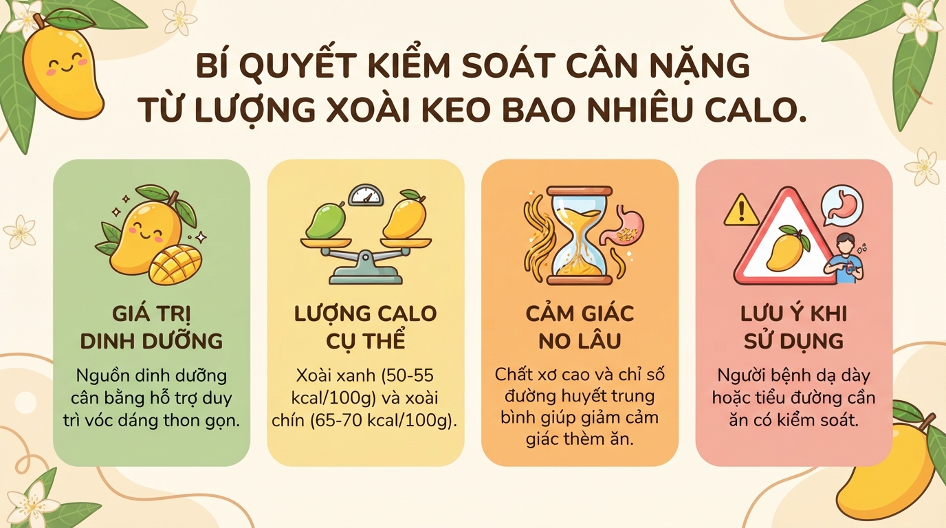 Quả xoài keo bao nhiêu calo? Cách ăn xoài keo giúp giảm cân hiệu quả