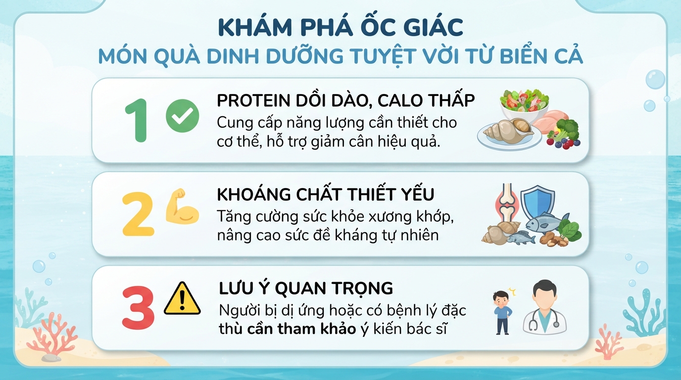 Ốc giác có tác dụng gì? Giá trị dinh dưỡng và lưu ý khi ăn
