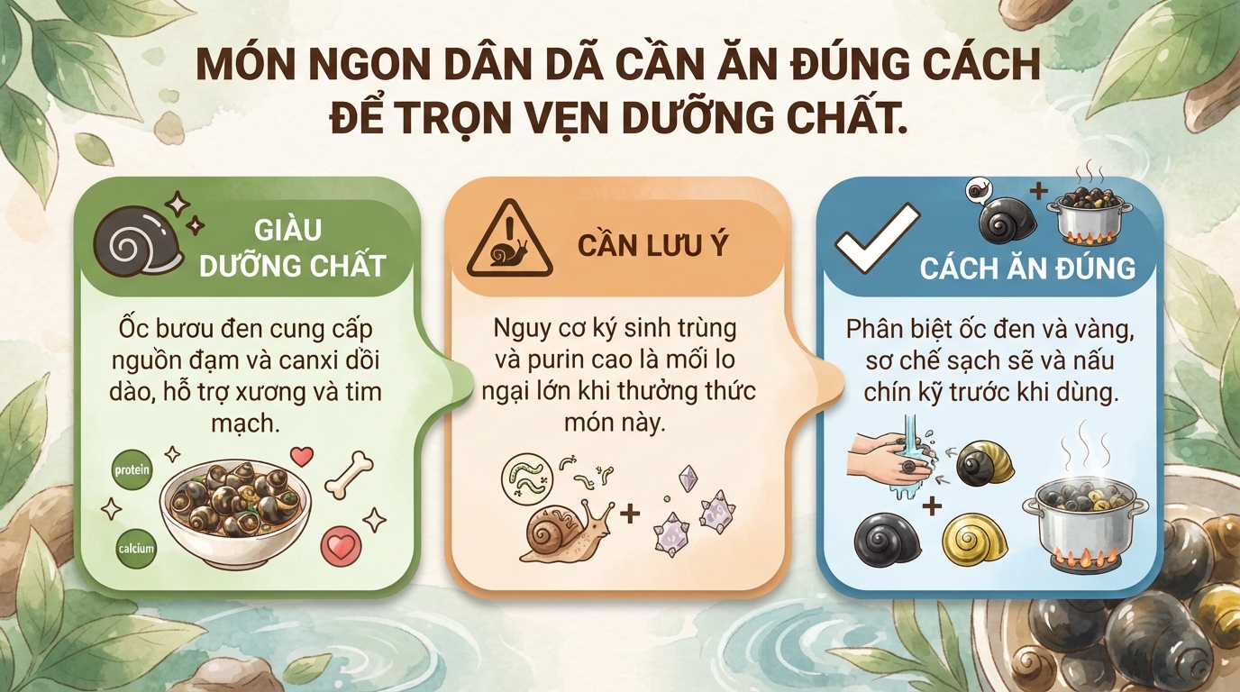 Ốc bươu có tác dụng gì? Lợi ích và lưu ý khi ăn