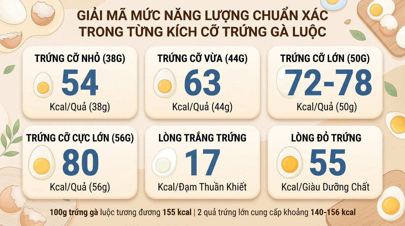 1 quả trứng gà luộc bao nhiêu calo? Cách ăn hỗ trợ giảm cân hiệu quả