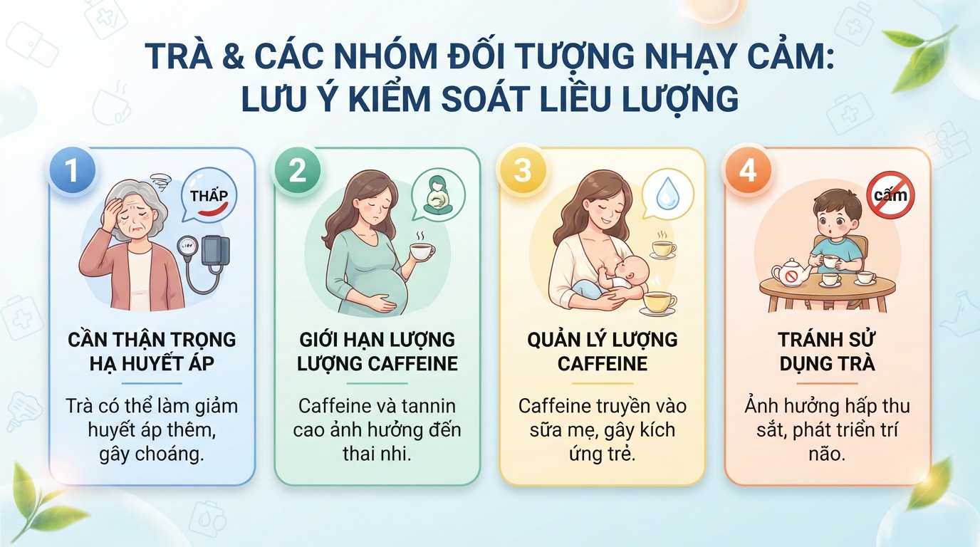Lưu ý kiểm soát liều lượng cho các nhóm đối tượng nhạy cảm.