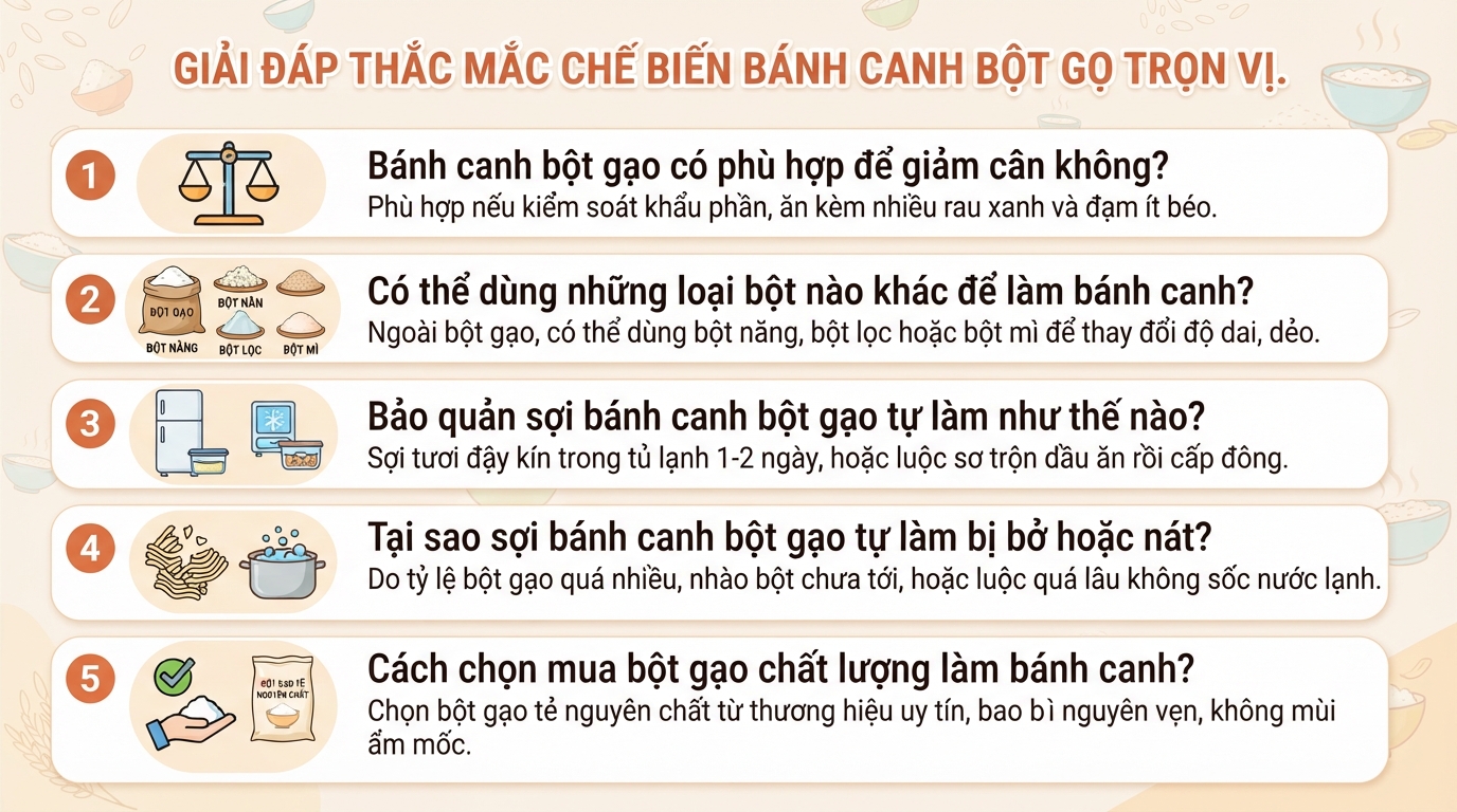 Bánh canh bột gạo là gì? Cách làm dai ngon và lưu ý dinh dưỡng