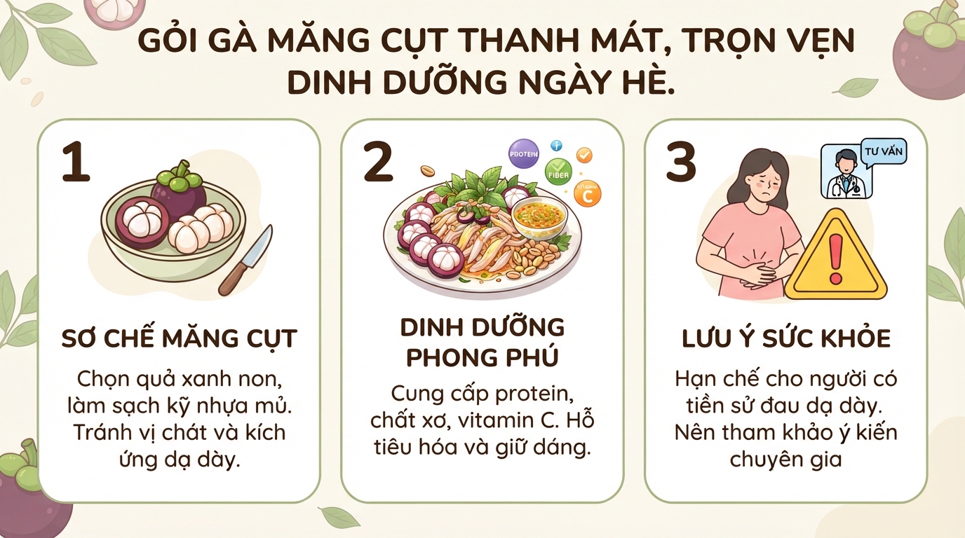 Gỏi gà măng cụt: Cách làm, lợi ích và lưu ý khi ăn