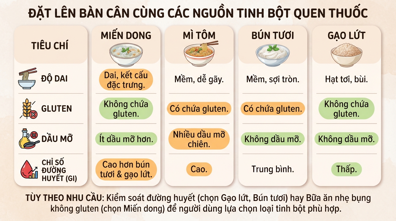 Miến dong bao nhiêu calo? Cách ăn miến dong hỗ trợ giảm cân tại nhà